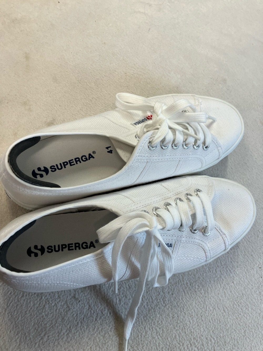 Superga White Low-Top Canvas Sneakers